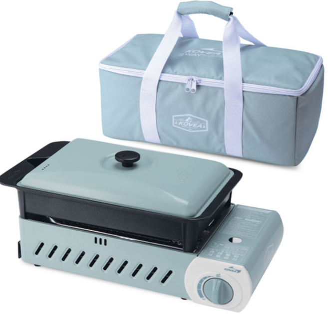 코베아 구이바다 M 민트 PO 가스 버너 휴대용 캠핑 캠핑용 부르스타 부루스타 세라믹 가방 전골팬, 1개