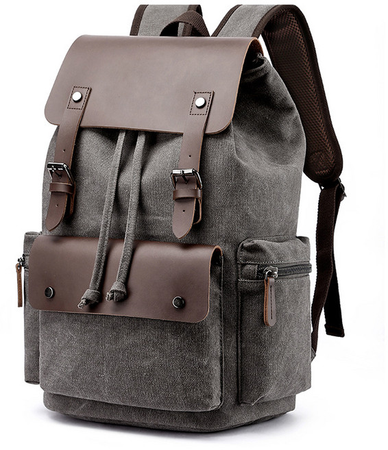 ANYOU 남녀공용 캔버스 백팩 대용량 통근 배낭