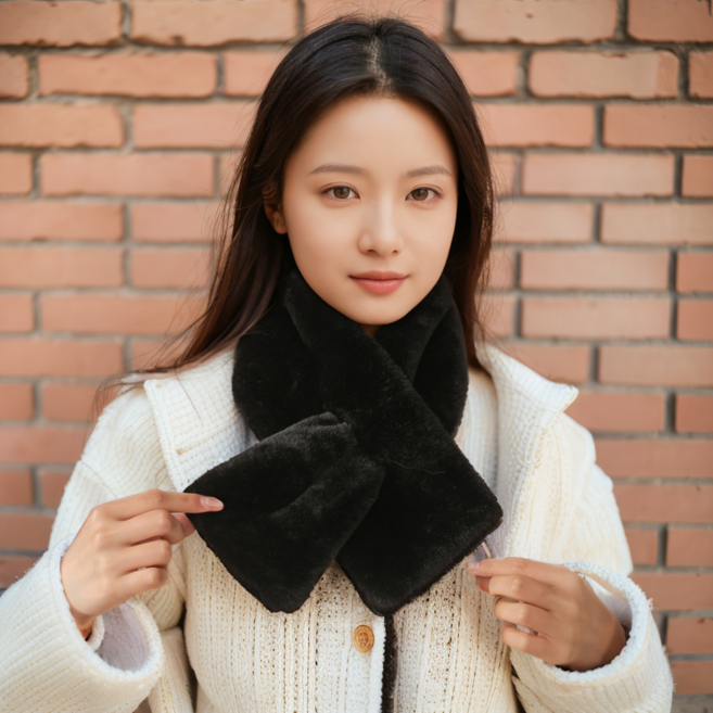 해피유 밍크 퍼 머플러