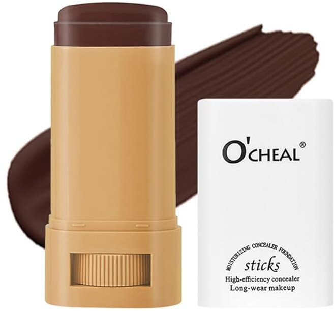O'CHEAL 페이스 파운데이션 컨투어 스틱 롱 웨어 경량 브라이트닝 블레미쉬 컨투어링 컨실러 뷰티 메이크업 05#, 01#