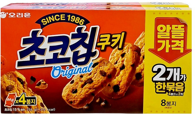 오리온 초코칩 쿠키 2p, 512g, 3개