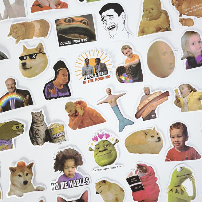 웃긴짤 스티커 밈 캐릭터 애니메이션 노트북 다이어리 스티커 모음, 웃긴짤2, 50장