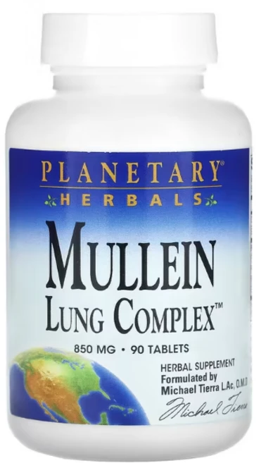 PLANETARY HERBALS Mullein Lung 컴플렉스 850mg, 1개, 90정 - 쿠팡
