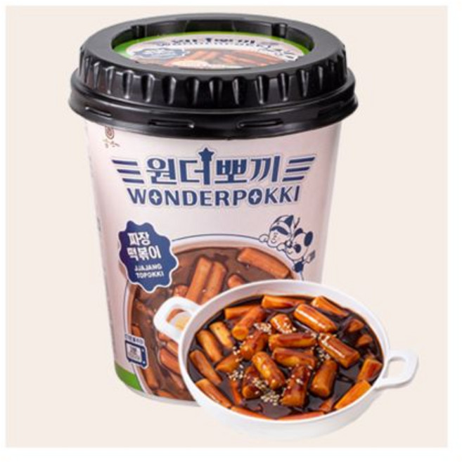 삼시오끼 원더뽀끼 짜장 컵 떡볶이, 120g, 4개
