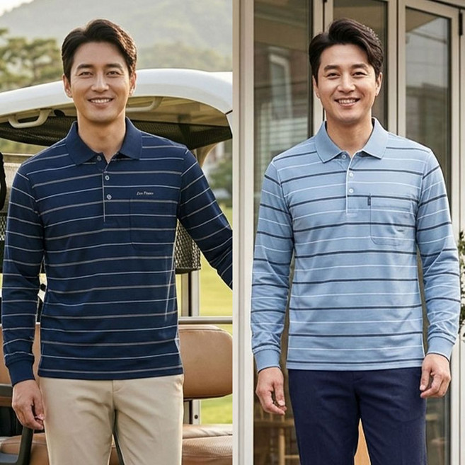 파크타운 칼란도 카라티셔츠중년남성 봄 여름 긴팔티