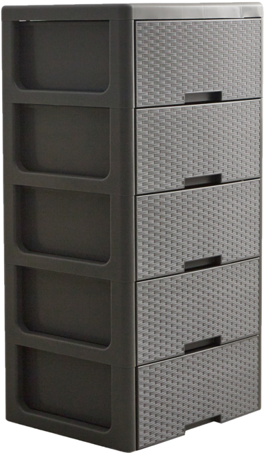 할메이드 라탄 플라스틱 서랍장 3단 4단 5단 대형 수납정리함, 5단 그레이