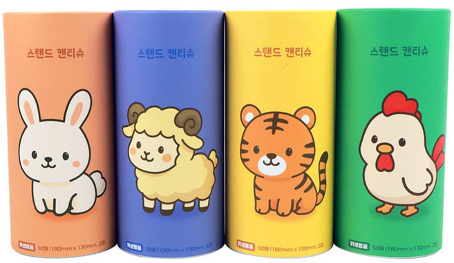 리에스 스탠드 캔티슈 50매 4P 뽑아쓰는휴지, 1개, 4개입