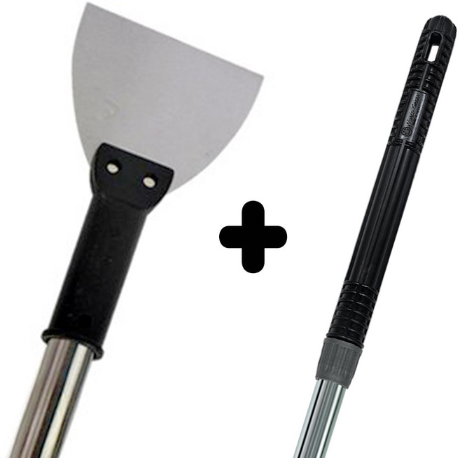 괴물 & 초대형 스크래퍼 헤라 (콘크리트 타일 스티커 제거 장판 바닥 이물질제거), 멀티헤라(중)11cm+스텐자루120cm, 1개