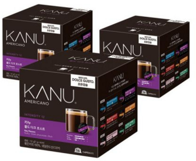 맥심 카누 캡슐커피 볼드 다크 로스트 16개입 x 3개 돌체구스토호환 사은품랜덤증정(ID당1개), 5.7g, 16