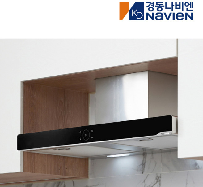 경동나비엔 900장용 주방 가스렌지 침니형 레인지 후드 RGC150-09PAB, 고객직접설치, 블랙_터치식