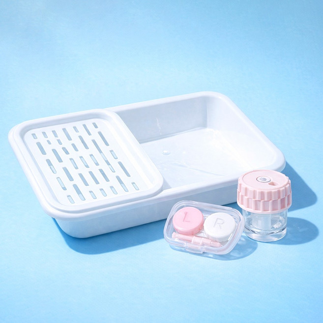 티니플럼모드 렌즈 세척 접시 케이스 통, 1개, 혼합