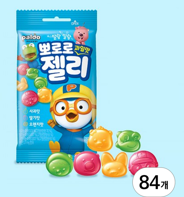 팔도 뽀로로 과일맛 젤리 53g, 84개