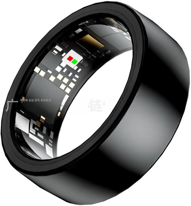 LA380 스마트 헬스 링 심박수 모니터 스트레스 측정 바이오넷 심전도 헬스체커 동경화, 블랙 12호 63.5cm, 1개