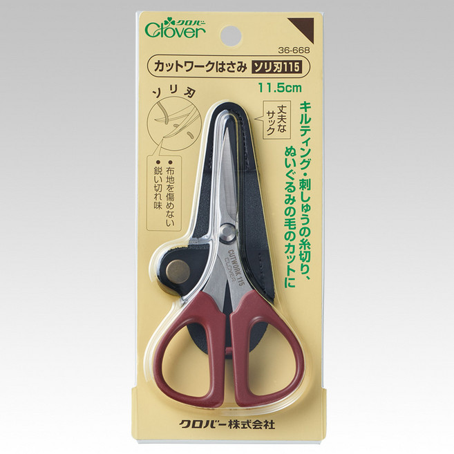 CLOVER 커브미니가위 (36-668) 크로바 클로버 소잉 아플리케가위, 1개