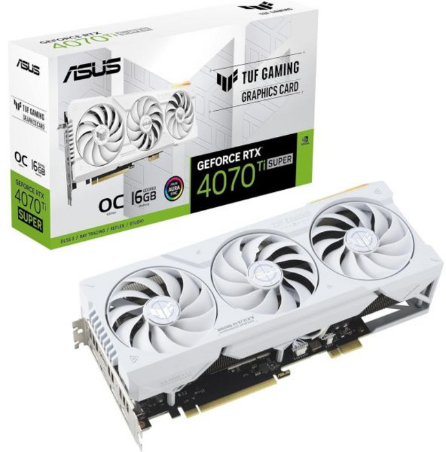 에이수스 TUF 게이밍 지포스 RTX™ 4070 Ti 슈퍼 BTF 화이트 오버클럭 에디션 그래픽 카드 PCIe 4.0 16GB GDDR6X ATX 마더보드 전용, OC Edition_RTX 4070 Ti SUPER B, 4070 Ti SUPER