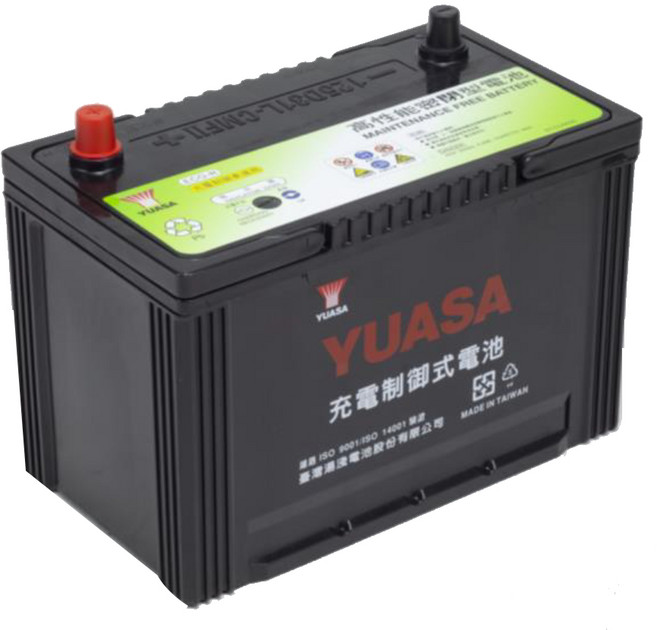 YUASA 湯淺 免加水充電制御式汽車電池 高性能密閉式車用電瓶, 1個, YU-125D31L, 1個裝
