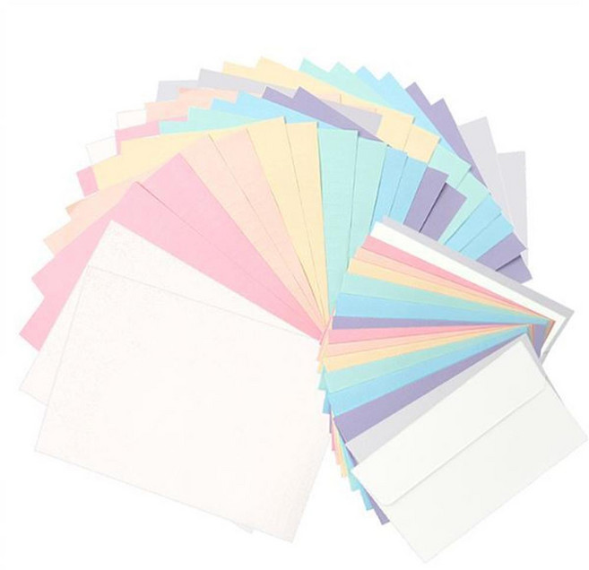 레인보우 파스텔 편선지 8종세트 40대생일선물 2000일선물 사랑고백카드 200일선물