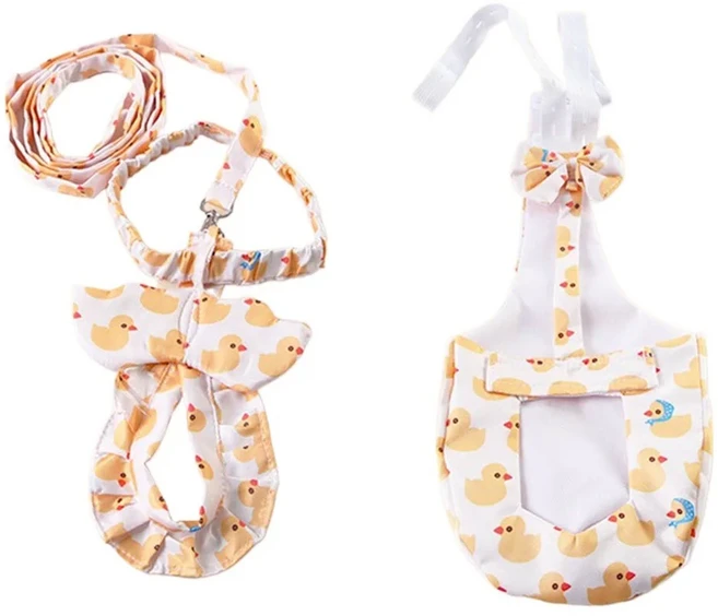 귀여운 애완 오리 기저귀 착용 가능 재사용 가능 거위 가슴끈 조절 가능 냄새 감소 닭 기저귀 가금류 의상, 01 1SET, 03 L