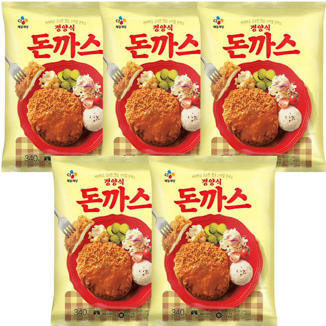 [ 대용량 ] CJ 비비고 고메 경양식 돈까스 5개, 340g