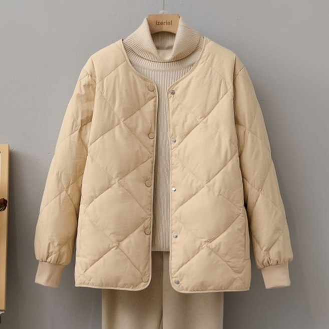 TIMEPURE 봄 가을 여성용 경량 패딩 스타일리시한 다이아몬드 패턴과 따뜻한 충전재로 완성된 짧은 기장의 겨울 아우터