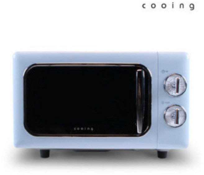 쿠잉 레트로 디자인 전자레인지 20L 원룸 사무실 가정용, 스카이블루