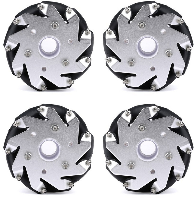 메카넘휠 아두이노 스마트 ROS 로봇 자동차 섀시 부품용 금속 커플링 포함 메카넘 휠 45kg 하중 100mm 6 8 10 12 14 1516 4 개 세트, [01] 메카넘휠 D6mm couplings, 1개