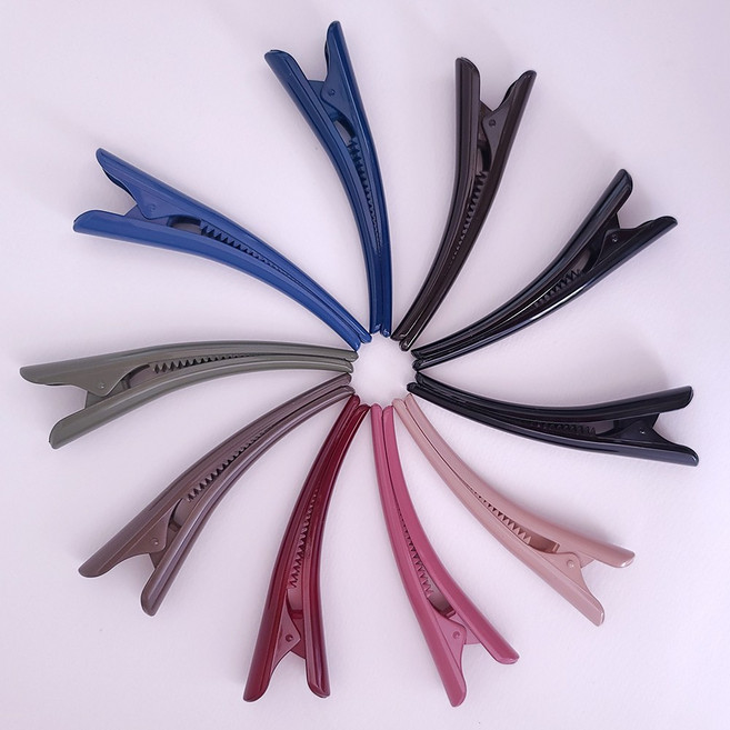 유광 일자 큰 왕 머리집게핀 악어핀 올림머리핀 YUHAK12D