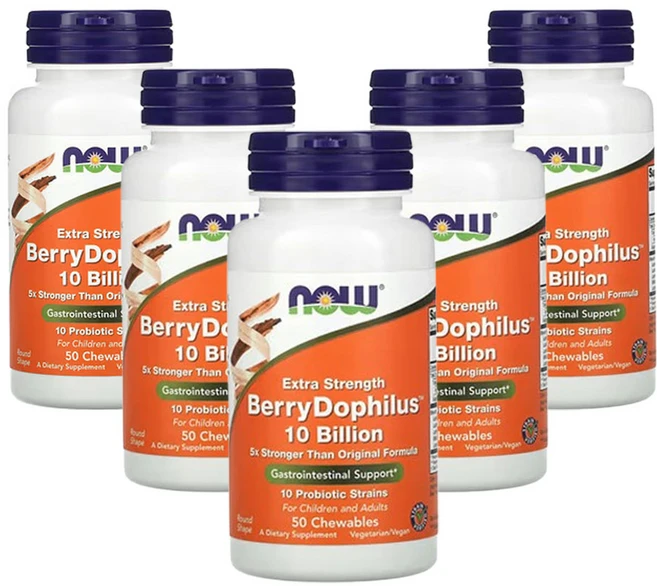 나우 푸드 베리 도필러스 50츄어블, 50정, 5개 - 쿠팡