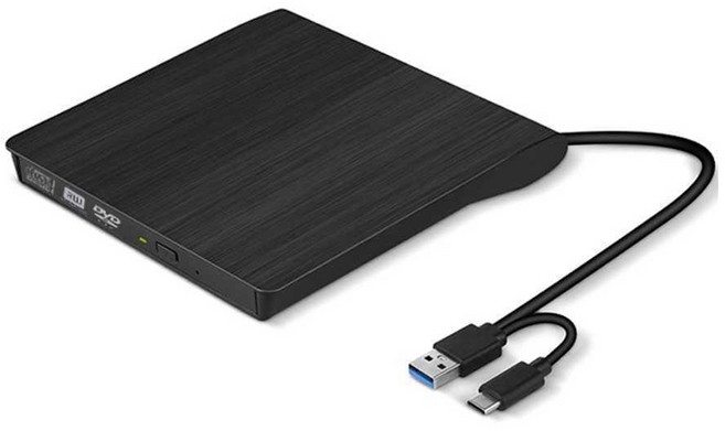 4k 플레이어 블루레이 다기능 재생 지원 DVD 외장형, 블랙(USB+Type-C)