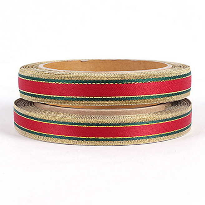 노크원 크리스마스리본 크리스마스포장지, 신츄리15mm2개, 9m, 1개