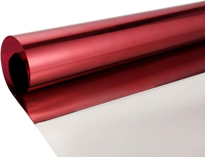 프라이버시 윈도우 필름 원웨이 미러 접착 반사 틴트 안티 UV 열 제어 유리 가정 및 사무실 주간 보호 17.7 x 10피트 실버 & 레드