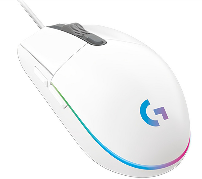 로지텍 G102IC 2세대 LIGHTSYNC 게이밍 유선마우스, MU0054, 화이트