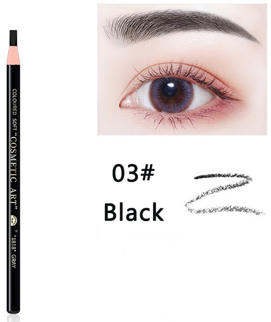 아이라이너 10pcs Hengsi 눈썹 연필 브라운 블랙 방수 향상 화장품 오래 지속되는 초보자, [02] 10pcs03 Black