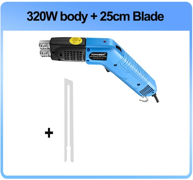 공기 쿨 핫 나이프 폼 커터 도구 기계 슬롯 그루브 스티로폼 폴리스티렌 패브릭 로프 커터 전기 가열 핫 나, EU, 02 B320W 25cm Blade