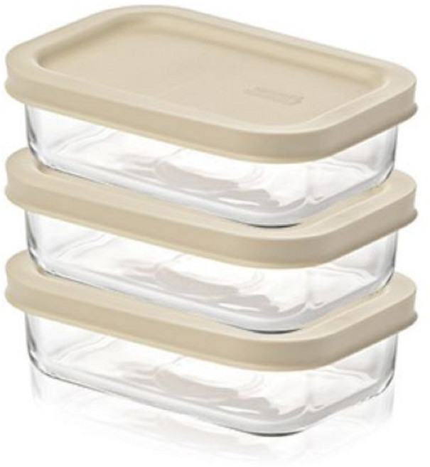 글라스락 이지오픈 밀폐용기 직사각 그레이, 9개, 400ml