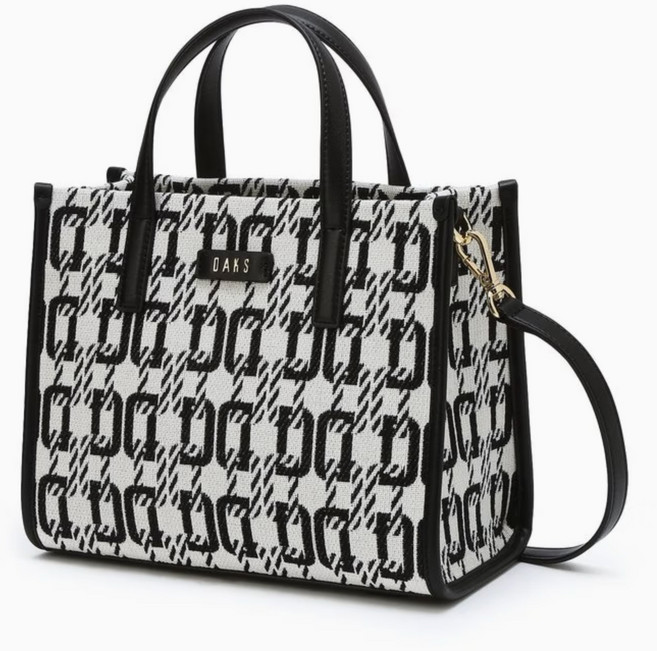 닥스 블랙 로고패턴 면 토트백 WCBA1E334BL