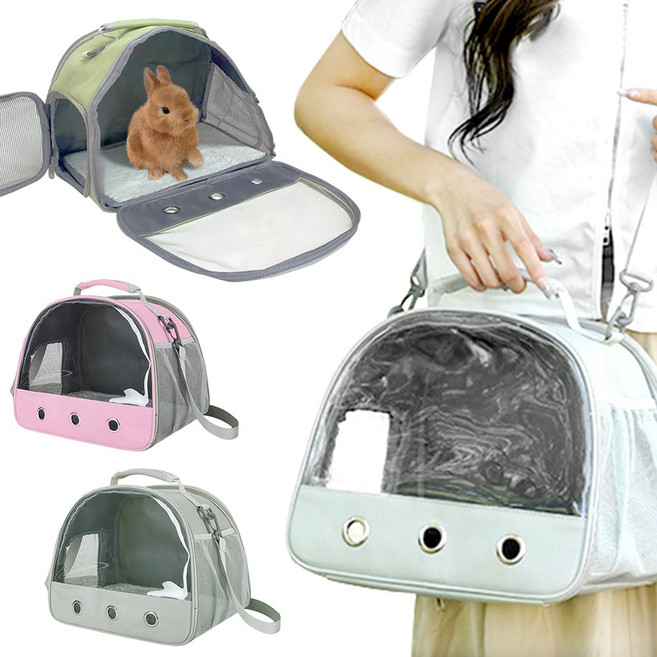 견행묘행 작은동물 이동장 소동물 이동가방, 1개, 모닝그린