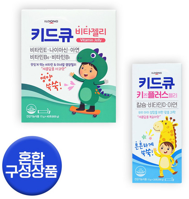일동제약 키드큐 비타젤리 40포 + 키즈플러스젤리 40포 어린이 종합영양제, 600g, 1개