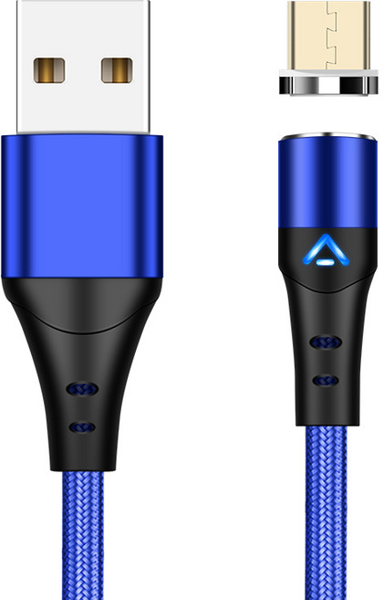 3A 초고속 충전 마그네틱 USB 케이블 360도 회전 마이크로 타입 C 코드 휴대폰 와이어, 없음, 8) 3A blue Type C Cable - 1m, 1개