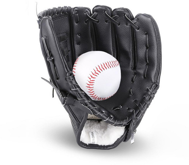야구 글러브 우투용 12.5인치 성인용 브라운 블랙, 블랙+소프트볼1개, 1개