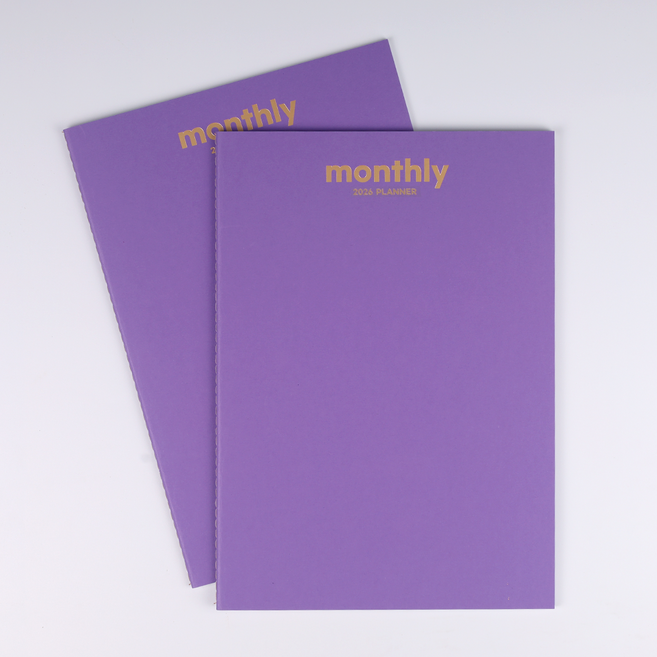 [무딘취향] 2026먼슬리 플래너 날짜형 B5 2개, 바이올렛