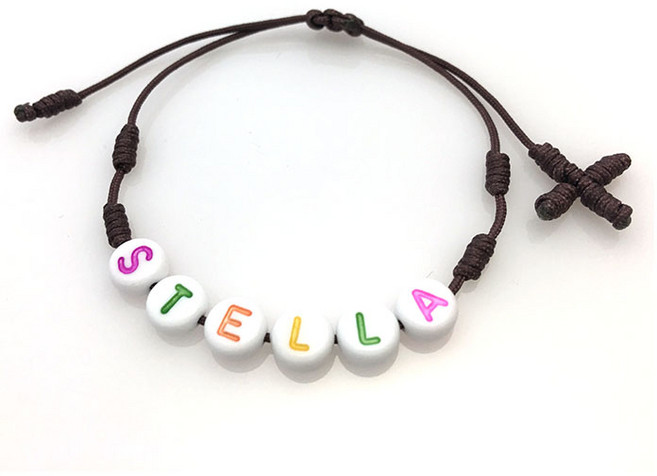 천주교 세례명 매듭묵주팔찌 도미니카2, 라일락, 어린이, 1개