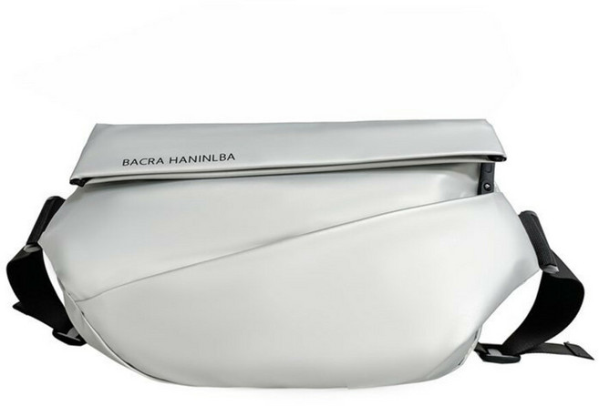 BACRA HANINLBA 機能磁扣斜挎包, 銀色新款胸包-811