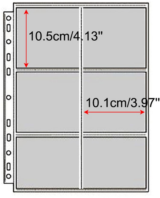 A4 바인더 포토 카드 홀더 Kpop 페이지 2/3/4/9/10 포켓 슬리브 PVC 앨범 리필 4x6 10x15, 6P 10pcs