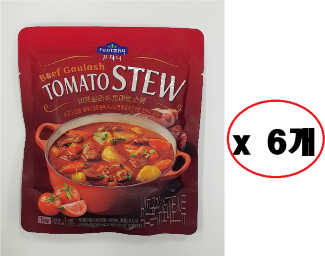 폰타나 비프 굴라쉬 토마토 스튜, 250g, 6개