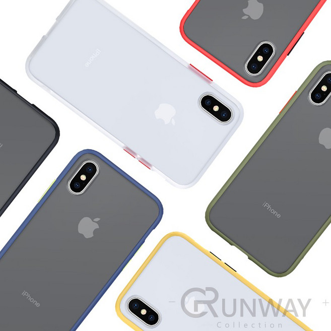 撞色磨砂霧面手機殼 保護殼 適用 iPhone 11 12 13 pro Max 拼色按鍵 磨砂質感 防摔殼