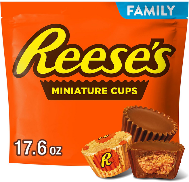 리세스 미니어처 밀크초콜릿 피넛버터컵 캔디 패밀리 사이즈, 498g, 1개
