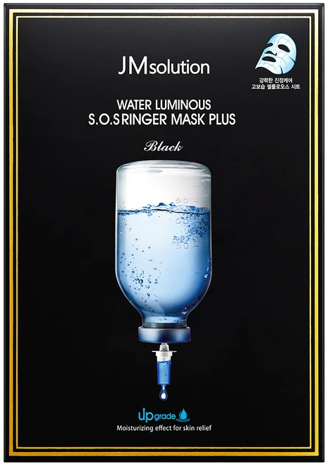 제이엠솔루션 물광 에스오에스 링거 마스크팩 블랙 (10매) 고수분 5중히아루론산 아쿠아, 10개입, 3개 - 쿠팡