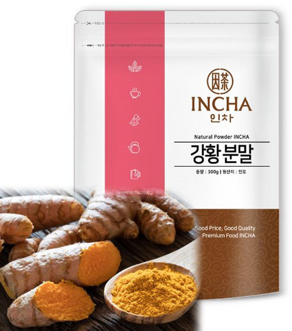 인차 인도산 강황가루 100%, 1개, 300g