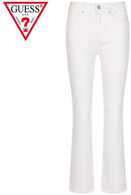 [매장발송] 게스 여성 청바지 화이트 슬림 부츠컷 흰데님바지 흰색청바지